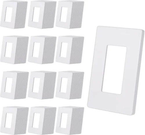 Vista 26 de CML Placa de Pared Decorativa Negra de 4 Posiciones Sin Tornillos, Paquete de 4 Placas de Interruptor de Luz y Cubierta Frontal para Receptáculo