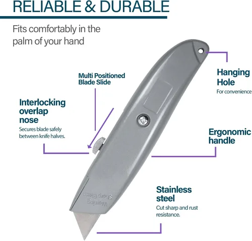 Vista 3 de BAZIC - Cuchillo multiusos, estuche de 144 unidades hang-hole handle and a multi-position blade slide for boxes; cartons; crafts