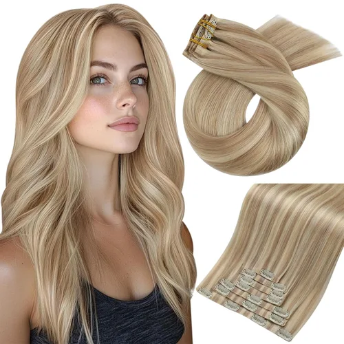 Vista 15 de Moresoo Genius - Extensiones de cabello humano real con clip, color negro azabache, invisibles, sin costuras, de trama de piel sintética