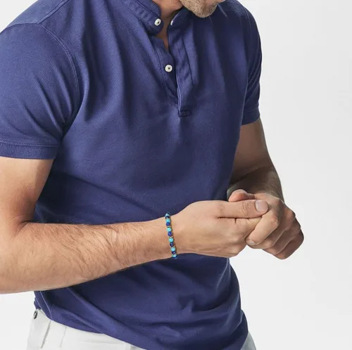 Vista 3 de GAVU Pulsera de cuentas de acero inoxidable para hombre