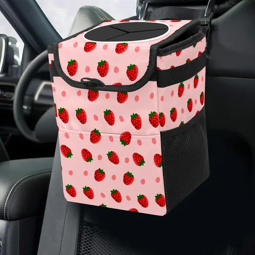 Vista 13 de Bote de basura plegable reutilizable e impermeable con tapa, cubo de basura automotriz, organizador interior del automóvil 2022011263
