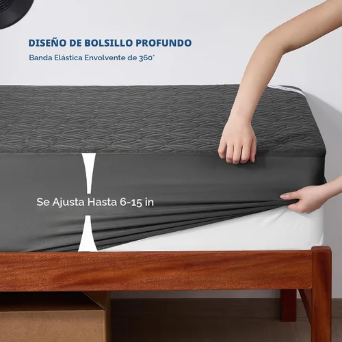 Vista 4 de BEDLORE Protector de colchón impermeable, protector de colchón