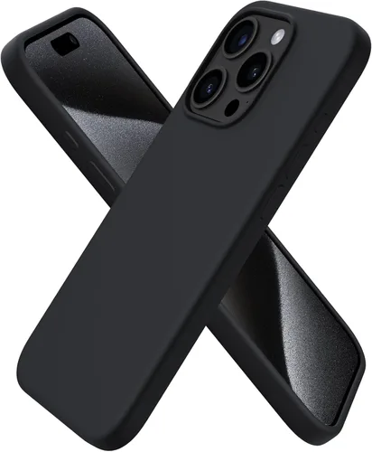 Vista 20 de ORNARTO Funda compatible con iPhone 15 Pro de 6.1 pulgadas, silicona líquida de 3 capas cubierta completa de goma de gel suave, funda protectora