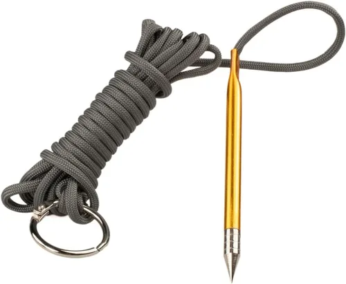 Vista 6 de Ensartador/Porta-pescados Paracord de 10 Pies 550lb con Aguja de Enhebrado de Metal y Anillo Partido de 1 Pulgada
