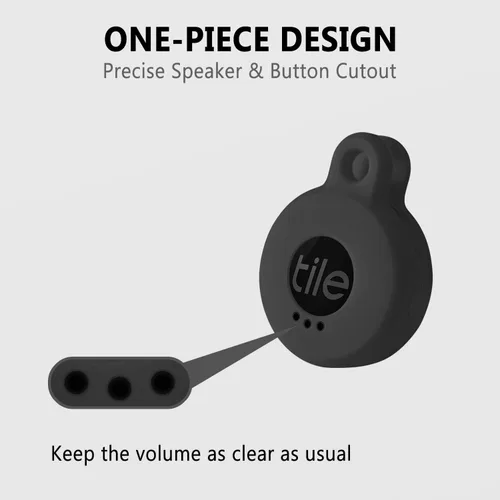 Vista 4 de Geiomoo Funda de silicona compatible con adhesivo para azulejos 2022, funda protectora con mosquetón (negro)