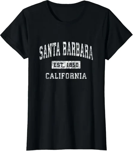 Vista 41 de Camiseta deportiva clásica de Santa Bárbara California CA, Negro, S