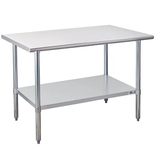Vista 20 de Profeeshaw mesa de trabajo, de uso comercial, de acero inoxidable NSF con protector contra salpicaduras y estante inferior, para cocina, restaurante