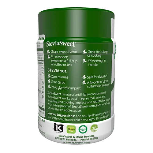 Vista 2 de Steviva SteviaSweet - Extracto puro de stevia en polvo fino sin OMG edulcorante bajo en carbohidratos (1.3 onzas)