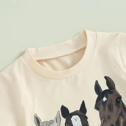 Vista 4 de Conjunto de ropa de verano de 2 piezas para bebé niño y niño de granja con pollo, de manga corta