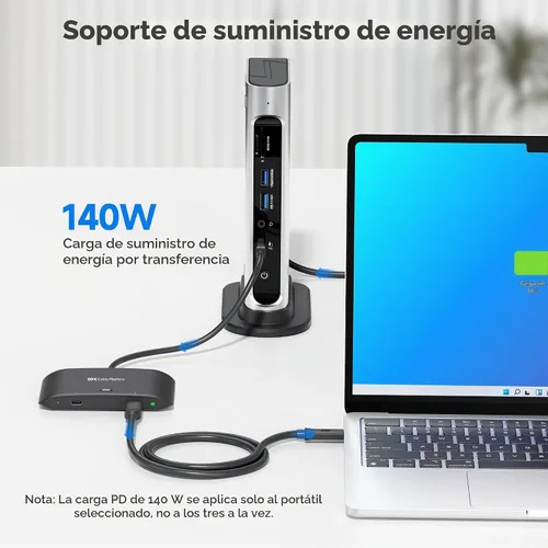 Vista 7 de Cable Matters Conmutador KVM USB C de 20 Gbps para 2 computadoras, 140 W PD