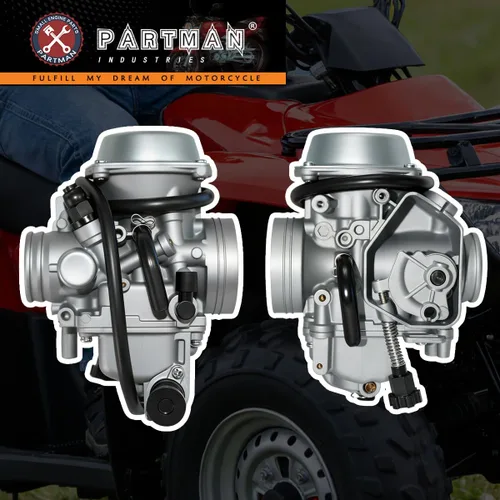 Vista 3 de Partman Carburador TRX350 apto para Honda Rancher 350 TRX350ES TRX350FE TRX350FMTE TRX350TM 2000-2006 Carb con válvula de gasolina válvula Petcock