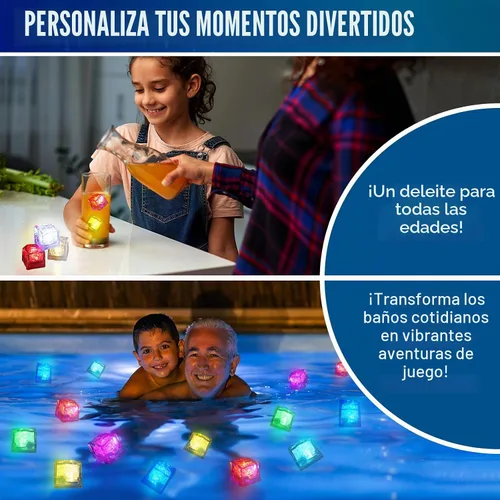 Vista 7 de Cubos de hielo iluminados, paquete de 12/24/60/96 cubos de hielo LED multicolor para bebidas con luces cambiantes, IP67, impermeable, reutilizable