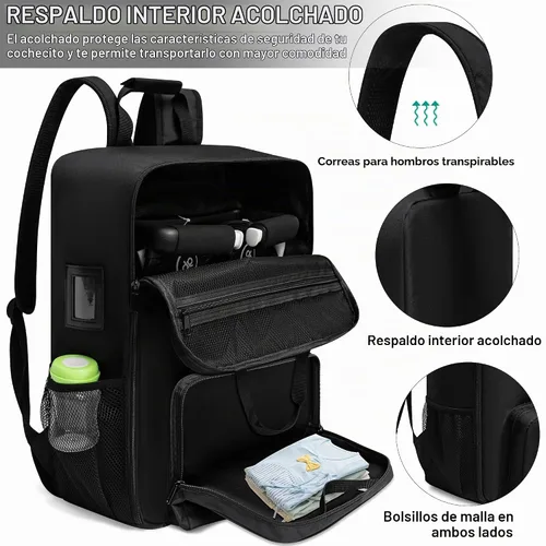 Vista 3 de Bolsa de viaje para cochecito GB Pockit con GB Pockit Air Plus Bolsa de viaje plegable para cochecito de bebé, bolsa de cochecito para avión