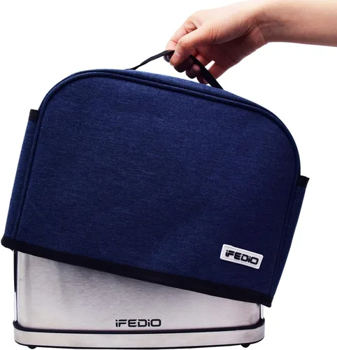 Vista 7 de Funda para tostadora de 2 rebanadas, funda para tostadora de electrodomésticos pequeños con bolsillos para cocina, lavable y protección contra