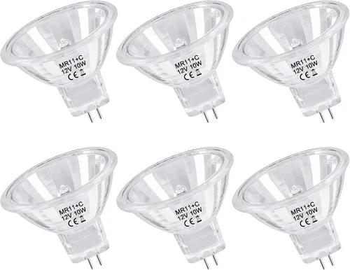Vista 10 de Bombilla Halógena MR11 de 10W 12V FTD Reflector con Larga Vida Útil, Base GU4 de Dos Pines, Bombillas MR11 Regulables con Cubierta de Vidrio