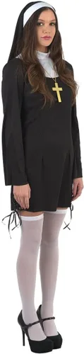 Vista 7 de Halloween Party Online HPO - Disfraz de monja traviesa para mujer (talla XL)