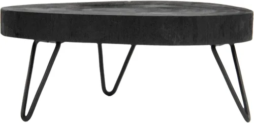 Vista 6 de Creative Co-Op - Pedestal decorativo de madera de Paulownia, negro
