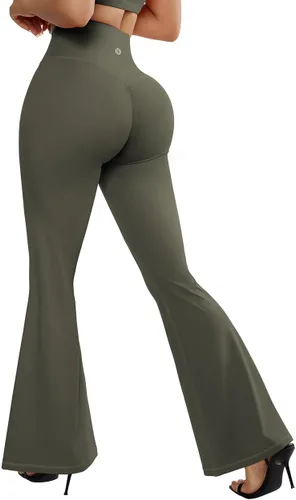 Vista 4 de SUUKSESS Leggings acampanados para mujer, pantalones de yoga de cintura alta con corte de bota y levantamiento de glúteos