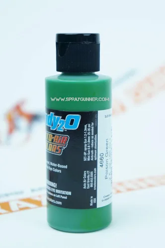Vista 2 de Createx Auto-Air Colors Candy2o Poison Green 4660 pinturas personalizadas a base de agua
