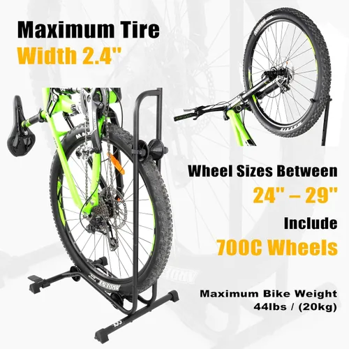 Vista 2 de CyclingDeal Soporte de Bicicleta para Piso - Soporte de Bicicleta Vertical y Horizontal - Soporte de Almacenamiento de Bicicletas - Soporte