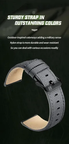 Vista 7 de NAVIFORCE Reloj deportivo para hombre con correa de nylon reloj de cuarzo dorado resistente al agua con fecha grande - perfecto para actividades al