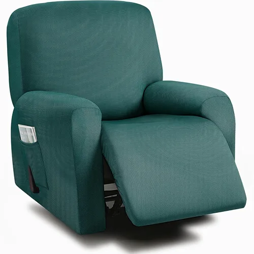 Vista 31 de ULTICOR Fundas para sofá reclinable de 8 piezas, fundas elásticas con hilo teñido para sofá reclinable de 3 cojines, gruesas, suaves y lavables Gris