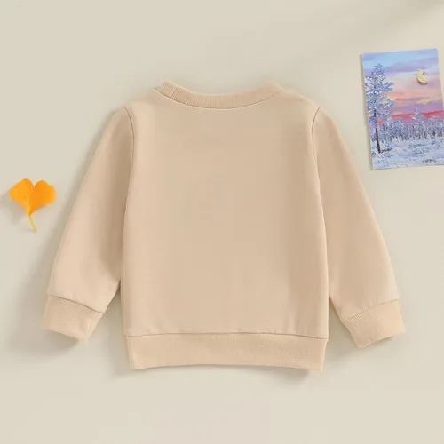 Vista 6 de Twopumpkin Sudadera de manga larga para bebé, niña, niño, niña, niño, traje a juego, ropa para recién nacidos
