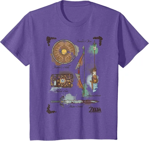Vista 14 de Zelda Breath of The Wild Link Inventory - Camiseta gráfica Gris Oscuro