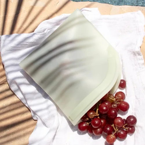 Vista 8 de Lotus Bolsas de silicona reutilizables para almacenamiento de alimentos, sin BPA, aptas para microondas y lavavajillas, bolsas de silicona