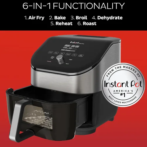 Vista 4 de Instant Pot Vortex Plus - Freidora de aire de 6 cuartos con tecnología de borrado de olor, funciones 6 en 1 que crujen, asan, asan, deshidratan