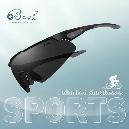 Vista 3 de Bevi Sports Shield - Lentes de sol polarizados UV400 con montura ligera TR90, unisex, béisbol, correr, ciclismo