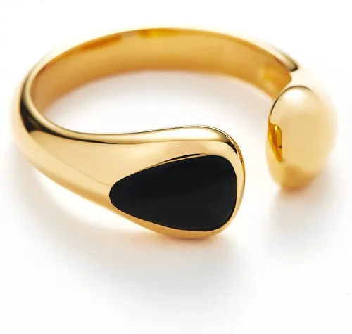 Vista 2 de C.Paravano Anillos vintage de oro de 18 quilates para mujer - Anillo de oro real ajustable, ajustable, Metal, Venturina