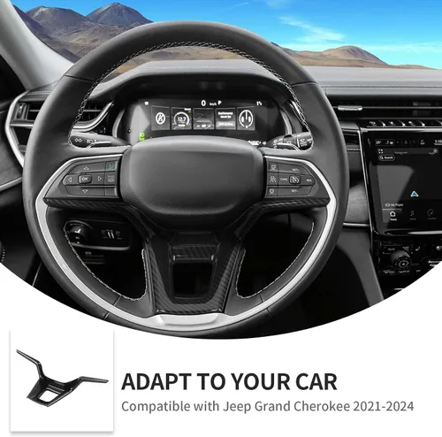 Vista 7 de Linskip Moldura de volante compatible con Jeep Grand Cherokee L 2021-2024 y Grand Cherokee 2022-2024, funda para volante para Jeep Grand Cherokee L