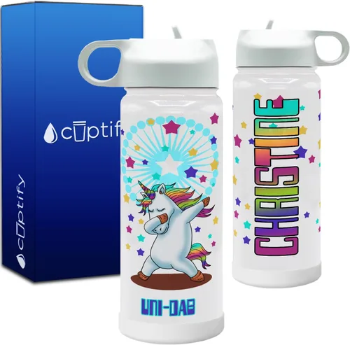Vista 16 de Cuptify Botella de agua personalizada de unicornio con tapa y funda protectora de silicona, regalo personalizado para niñas que creen en la magia
