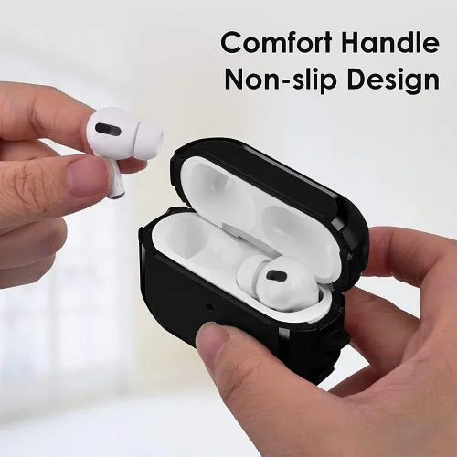 Vista 2 de HUSH Funda protectora para Airpods Pro, funda duradera compatible con AirPods Pro de 1ª/2ª generación (negro)