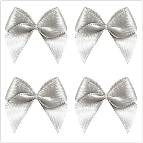 Vista 11 de VIVIQUEN 50 mini lazos de satén de cinta de flores de 0.984 in x 1.024 in, apliques de bricolaje para costura, álbumes de recortes, boda, regalo
