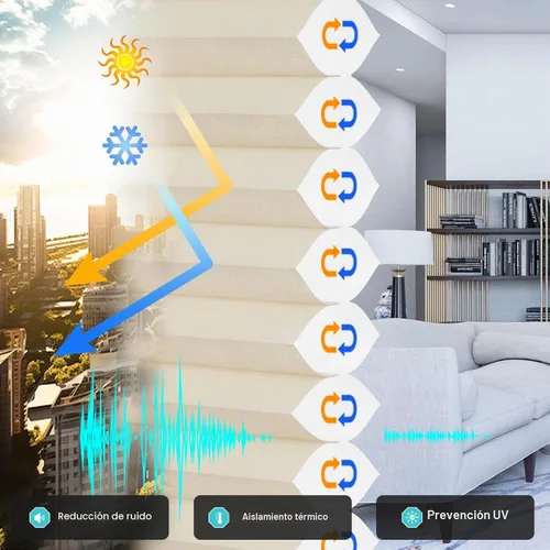 Vista 4 de Changshade Persianas celulares sin cordón, con diseño de panal de abeja, filtrantes de luz, plisadas, fáciles de instalar para ventanas interiores
