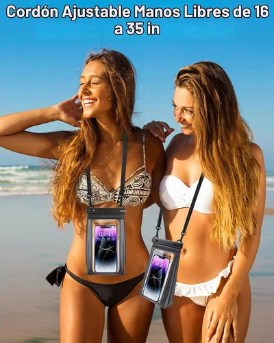 Vista 5 de PEDVSTY Bolsa impermeable para teléfono flotante, doble sellado, espacio Negro