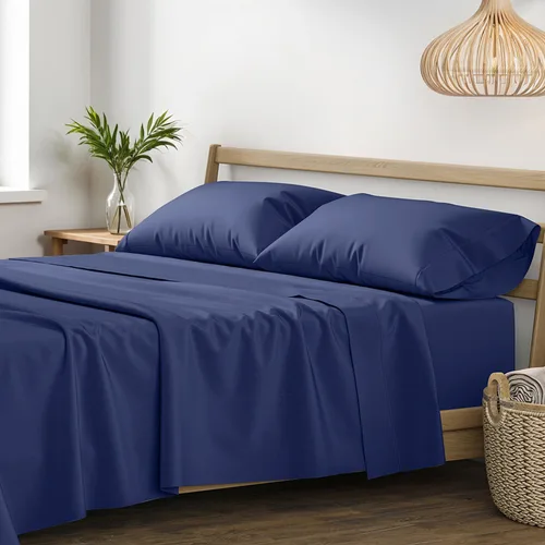 Vista 20 de XOOX Linen Juego de sábanas 100% algodón egipcio, sábanas de lujo de 1200 hilos de algodón egipcio tamaño Queen (4 piezas, gris claro), suave como