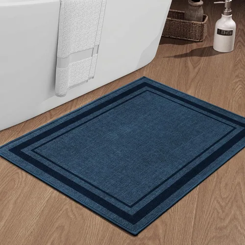 Vista 62 de chakme Juego de 2 alfombras de baño ultrafinas, absorbentes, antideslizantes, lavables a máquina, color beige oscuro, 17 x 24 pulgadas + tapete