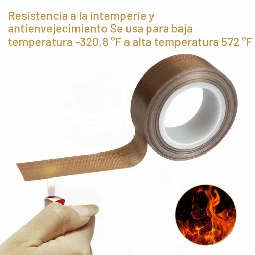 Vista 6 de Cinta de teflón, cinta de 1/2 pulgada x 10 metros x 0.18mm de baja fricción, cinta adhesiva resistente a altas temperaturas, resistente a la Marrón