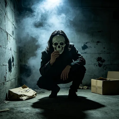Vista 3 de HOMELEX Máscara de calavera con mandíbula móvil, máscara de costos de Halloween, malla transpirable, correa elástica para adultos, cosplay