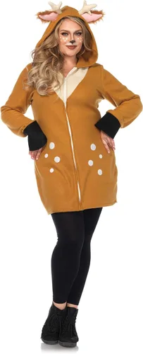 Vista 4 de Leg Avenue Disfraz de Halloween acogedor con capucha para mujer