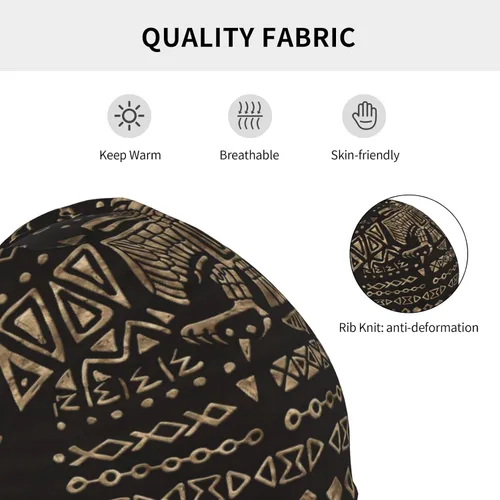 Vista 23 de Gorro africano holgado de invierno, gorro de punto casual para hombres y mujeres