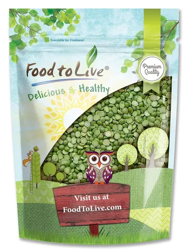Vista 8 de Guisantes verdes divididos, 12 onzas, verificados sin OMG, secos, veganos, kosher, a granel. Fácil de cocinar. Rico en proteínas, fibra, minerales