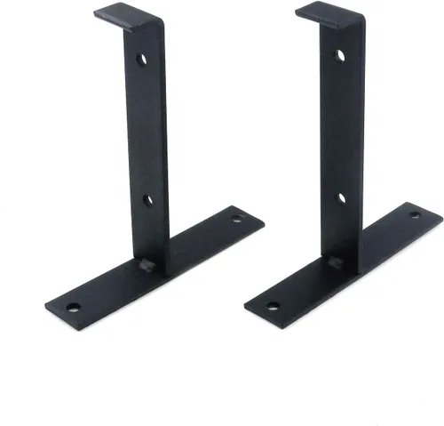 Vista 4 de Coshar 4 soportes de estante de 6 pulgadas para estante de hierro, soportes flotantes para estantes montados en la pared para cocina, baño