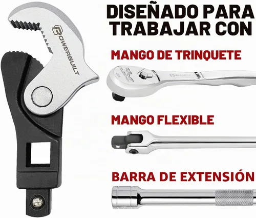 Vista 4 de Powerbuilt Juego de llaves para patas de gallo con resorte de 2 piezas, ajustable, tamaño automático, universal, autoajustable, agarre eléctrico