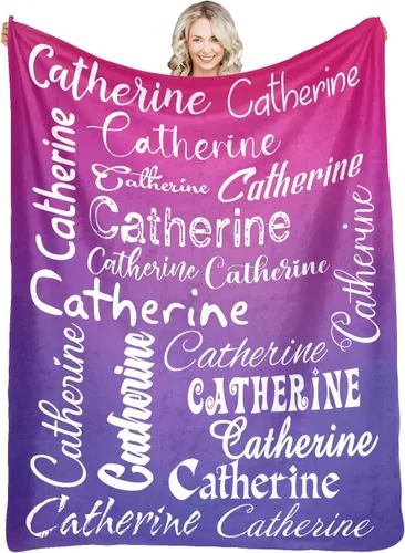 Vista 18 de Manta personalizada con nombre, manta personalizada de franela para niños, mujeres, hombres, Navidad, cumpleaños, madre, padre, día de San Valentín