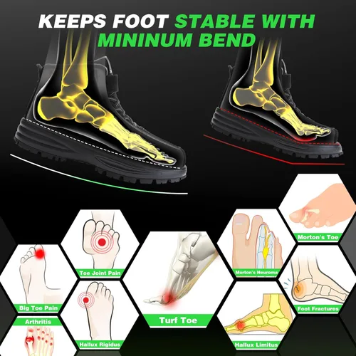 Vista 2 de Plantilla de fibra de carbono, para dedos de césped, fracturas de pies, Hallux Rigidus, Limitus, inserto rígido para deportes, senderismo