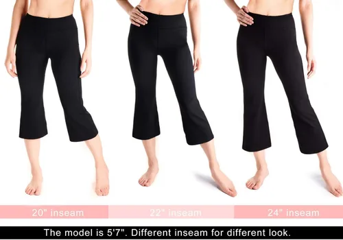 Vista 4 de Yogipace - Pantalones de yoga acampanados con bolsillos para mujer (20.0 pulgadas, 22.0 pulgadas, 24.0 pulgadas), longitud capri, corte ajustado